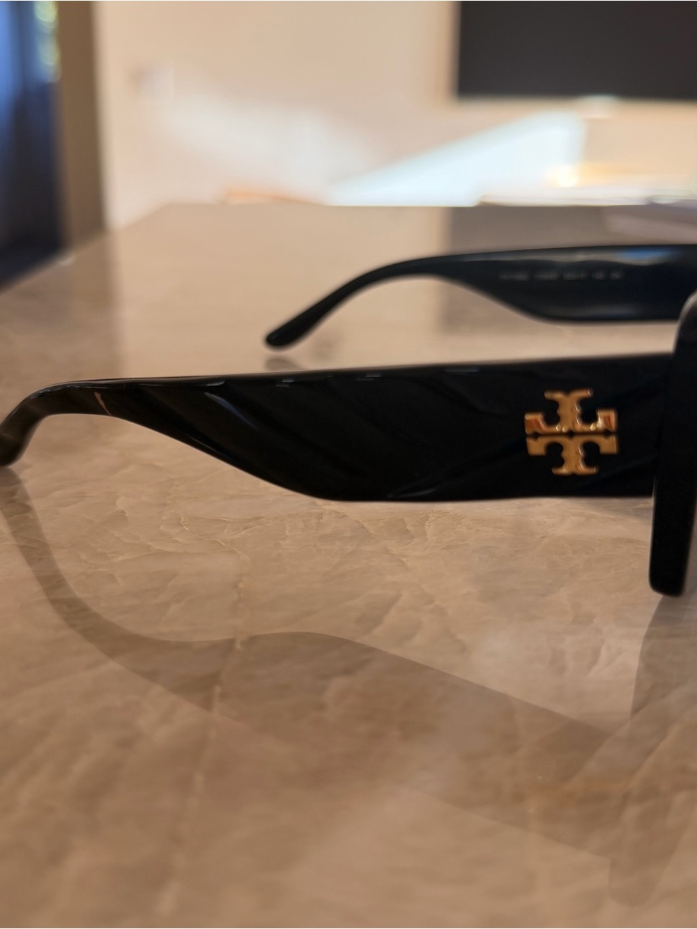 Tory Burch Black Sunglasses with Gold Logo Accent